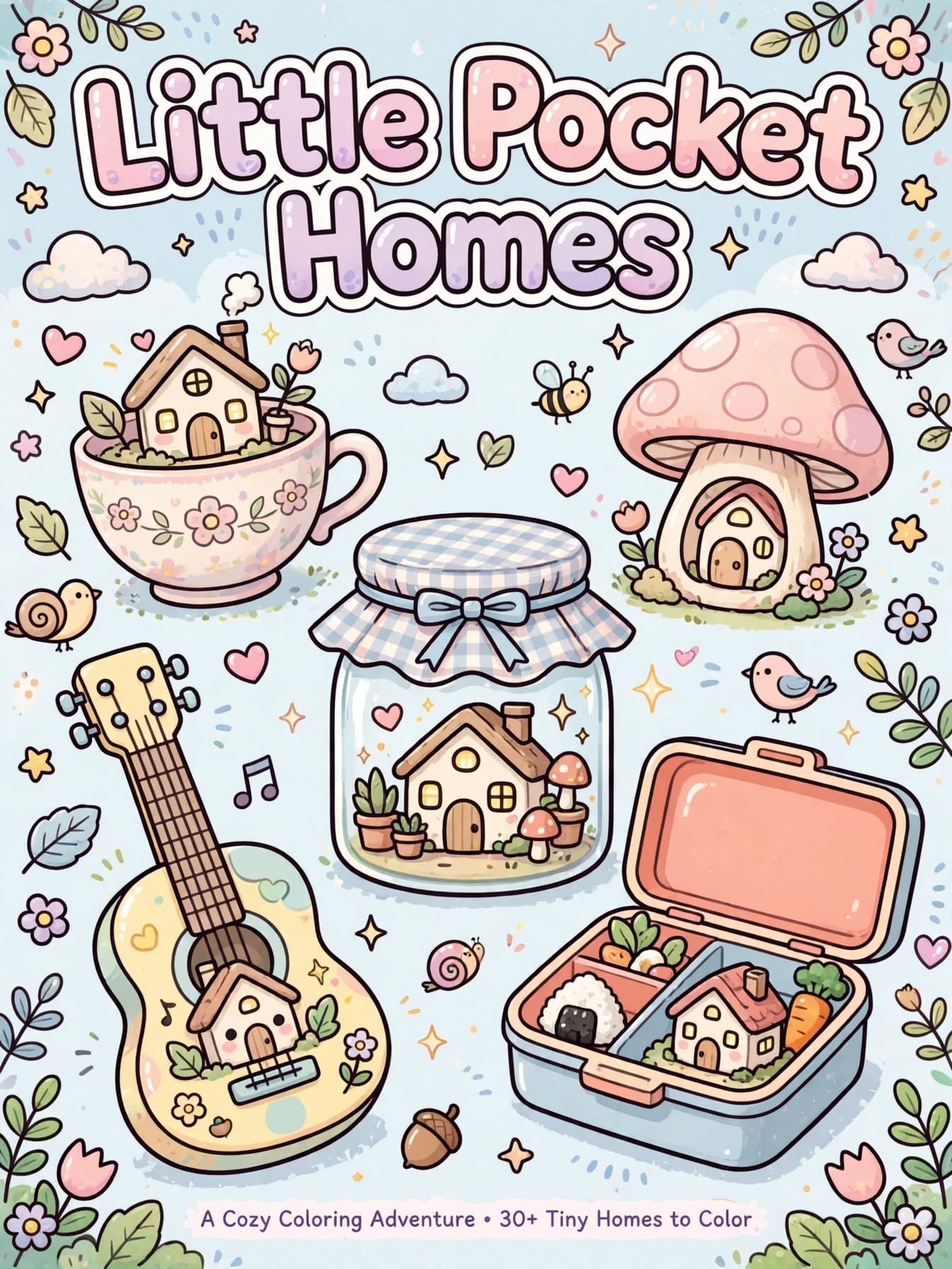 Little Pocket Homes coloring book cover
